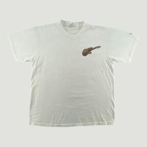 Hard Rock Cafe Las Vegas Graphic T Shirt White Guitar Logo USA Tourist Tee Large